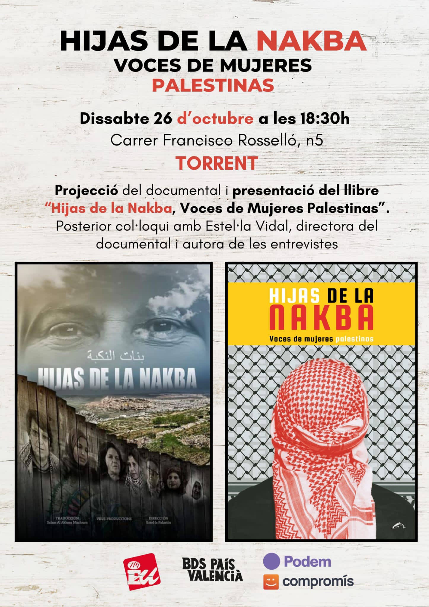Projecció documental presentació llibre Hijas de la Nakba